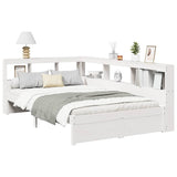 Bookcase Bed without Mattress White 120x200 cm Solid Wood Pine 3324355