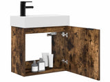 Bathroom Vanity Unit with Tap Smoked Oak 45.5 x 22.5 x 84 cm 889429