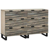 Sideboards 2 pcs White 60 x 33.5 x 75 cm Solid mango wood 3310046