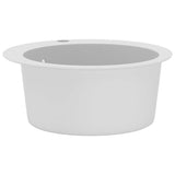 Granite Kitchen Sink Single Basin Round White 144865