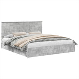 Storage Bed Concrete Grey 200 x 200 cm Engineered Wood 3409520