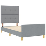 ZNTS Bed Frame Light Grey 90x200 cm Fabric 3344697