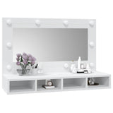 ZNTS Mirror Cabinet with LED White 90x31.5x62 cm 808891