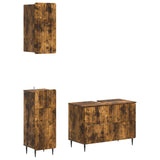 3 Piece Bathroom Cabinet Set ZWOLLE Smoked Oak Engineered Wood 3417761