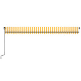 Manual Retractable Awning with LED 600x350 cm Yellow and White 3069243