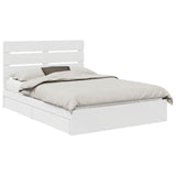 Storage Bed with Headboard White 150 x 200 cm Engineered Wood 3411888