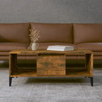 ZNTS Coffee Table Smoked Oak 90x50x36.5 cm Engineered Wood 821073