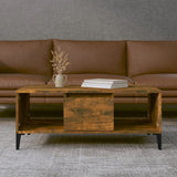 ZNTS Coffee Table Smoked Oak 90x50x36.5 cm Engineered Wood 821073