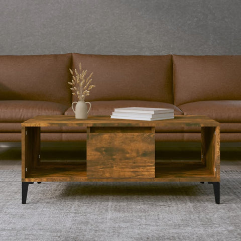 ZNTS Coffee Table Smoked Oak 90x50x36.5 cm Engineered Wood 821073