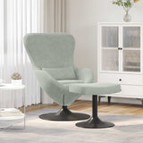 Egg Chair with Footstool Light Grey 63 x 73 x 90 cm Velvet 42002744