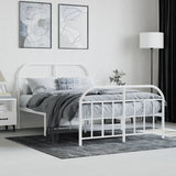 Bed Frame White Powder-Coated Steel Small Double Bed Frame 353699