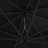 Garden Parasol Black Metal, Polyester Large Tiltable 47384