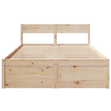 Bed Frame without Mattress 135x190 cm Double Solid Wood Pine 3282357