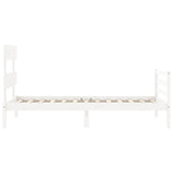 Bed Frame without Mattress White Single Solid Wood 3195057