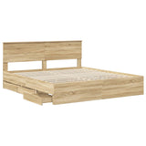 Bed Frame with Drawer Sonoma Oak 180 x 200 cm Engineer Wood 3410681