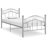 Bed Frame without Mattress Grey Metal 100x200 cm 324993