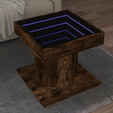 Coffee Table with LED Smoked Oak 50x50x45 cm Engineered Wood 847564