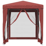 Party Tent with 4 Mesh Sidewalls Red 2x2 m HDPE 319220