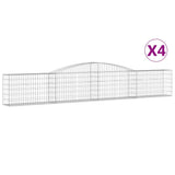 Arched Gabion Baskets 4 pcs 400x30x60/80 cm Galvanised Iron 3146842