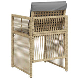 Garden Chairs with Cushions 4 pcs Mix Beige Poly Rattan 364972
