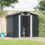 Garden Storage Shed Anthracite Steel 204x132x186 cm 47028