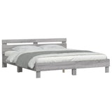 Bed Frame without Mattress Grey Sonoma 200x200 cm 3207397