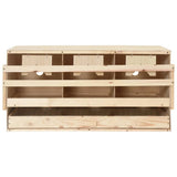 Chicken Laying Nest 3 Compartments 72x33x38 cm Solid Pine Wood 170654