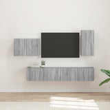 TV Wall Cabinet Set 4 pcs Grey Sonoma Engineered Wood 3408940