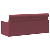 3 Seater Sofa Wine Red 190 x 81 x 82 cm Fabric 42041109