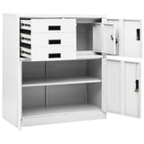 Office Cabinet White 90x40x102 cm Steel 336405