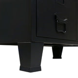 ZNTS Wardrobe Metal Industrial Style 67x35x107 cm Black 245960