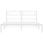 Metal Bed Frame without Mattress with Headboard White 140x190cm 372326