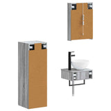 Bathroom Cabinet Set 4 pcs Grey Sonoma 43 x 11.5 x 60.5 cm 3407380