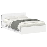 Bed Frame with Storage White 150 x 200 cm Engineered Wood 3433972