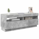TV Cabinet with LED Lights Concrete Grey 100x35x40 cm 804458