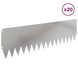 Lawn Edging 20 pcs 103 x 30 cm Steel Silver 8008513