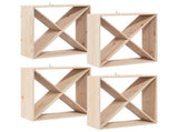 Wine Rack 4 pcs Natural 62 x 25 x 62 cm Solid Pine Wood 893316
