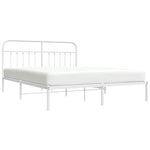 Metal Bed Frame without Mattress with Headboard White 180x200cm 352631