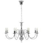 Chandelier Silver 8 x E14 Bulbs 281618