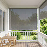Outdoor Roller Blind 90% UV Block Light Grey 300 x 230 cm HDPE 42036139