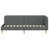 Corner Bed Frame with Headboard Dark Grey 80 x 200 cm Fabric 42016554