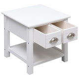 Side Table White 40x40x40 cm Paulownia Wood 284068