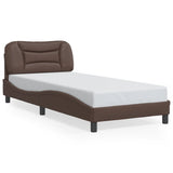 Bed Frame with LED without Mattress "Hvar" Brown 80x200 cm 3213894