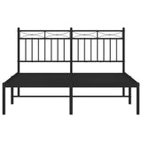 Metal Bed Frame without Mattress with Headboard Black 135x190cm 373690