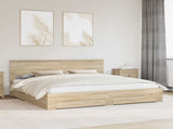 Bed Frame with Drawer Sonoma Oak 200 x 200 cm Engineered Wood 3410856