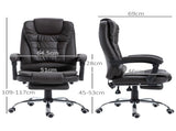 PU Leather Executive Office Chair, High Back Swivel Chair with Retractable Footrest, Adjustable T3398P328186