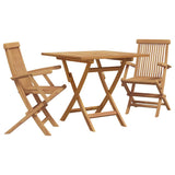 Garden Dining Set 3 pcs Brown Solid teak wood 3385966