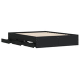 Bed Frame with Drawers without Mattress Black 150x200 cm King Size 3207267