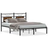 Bed Frame without Mattress Smoked Oak 137x190 cm Engineered Wood 4106742