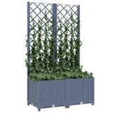 ZNTS Garden Planter with Trellis Dark Grey 80x40x136 cm PP 318251